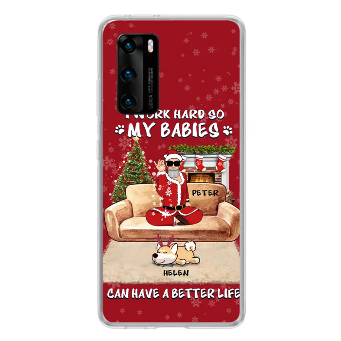 Custom Personalized Christmas Pet Dad Phone Case - Man With Upto 4 Pets - Gift For Cat/ Dog Lover - Case For Xiaomi, Oppo And Huawei