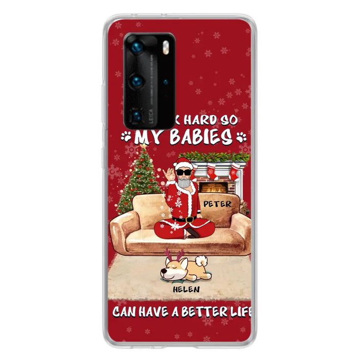 Custom Personalized Christmas Pet Dad Phone Case - Man With Upto 4 Pets - Gift For Cat/ Dog Lover - Case For Xiaomi, Oppo And Huawei