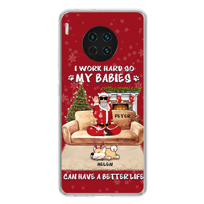 Custom Personalized Christmas Pet Dad Phone Case - Man With Upto 4 Pets - Gift For Cat/ Dog Lover - Case For Xiaomi, Oppo And Huawei