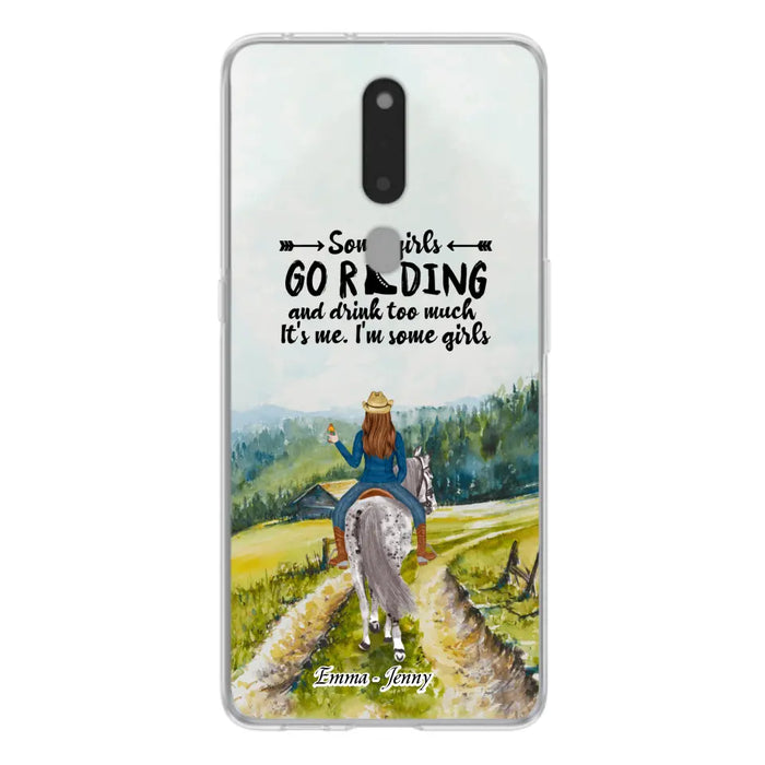 Custom Personalized Riding Horse Phone Case - Upto 2 Girls - Best Gift For Horse Lover/Friends - Some Girls Go Riding And Drink Too Much It's Me - Case For Xiaomi, Huawei & Oppo