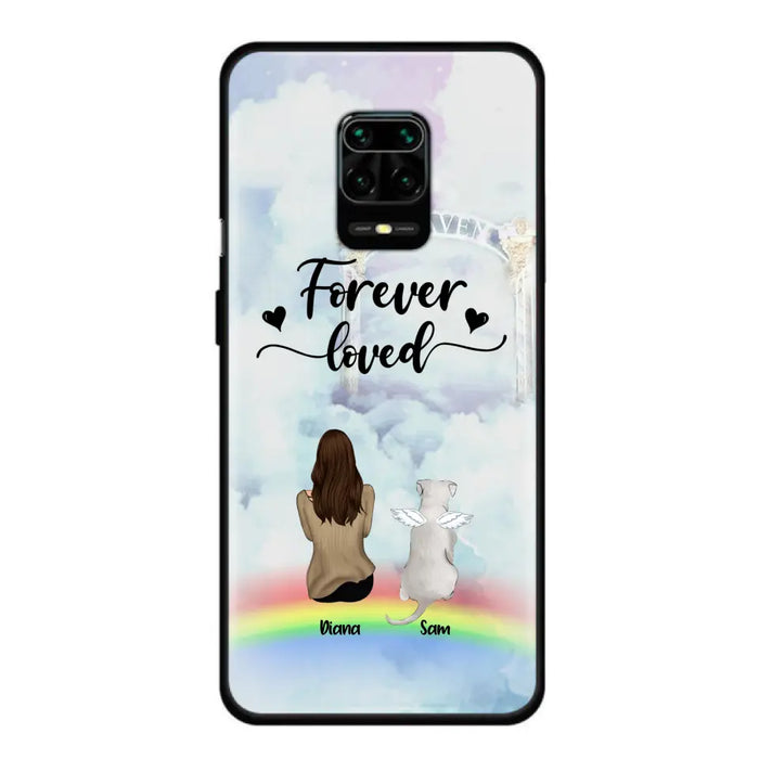 Custom Personalized Memorial Pets Phone Case - Man/Woman With Upto 4 Pets - Memorial Gift For Dog Lovers/Cat Lovers - Forever Loved - For Xiaomi, Oppo And Huawei Phone Case - AXSIO5