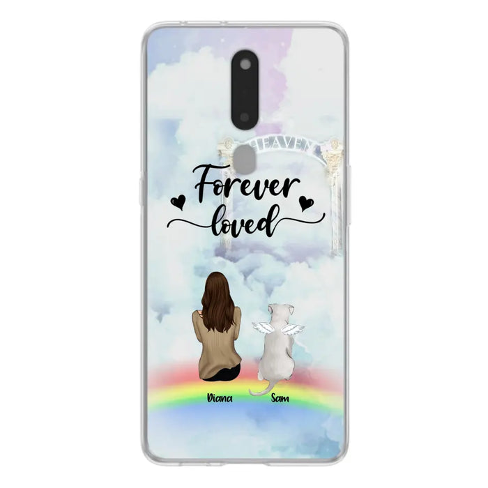 Custom Personalized Memorial Pets Phone Case - Man/Woman With Upto 4 Pets - Memorial Gift For Dog Lovers/Cat Lovers - Forever Loved - For Xiaomi, Oppo And Huawei Phone Case - AXSIO5