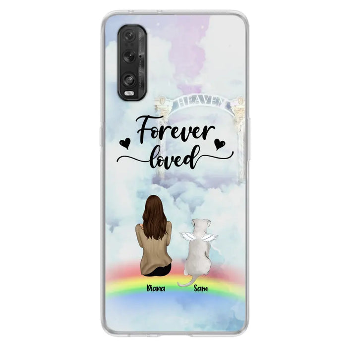 Custom Personalized Memorial Pets Phone Case - Man/Woman With Upto 4 Pets - Memorial Gift For Dog Lovers/Cat Lovers - Forever Loved - For Xiaomi, Oppo And Huawei Phone Case - AXSIO5