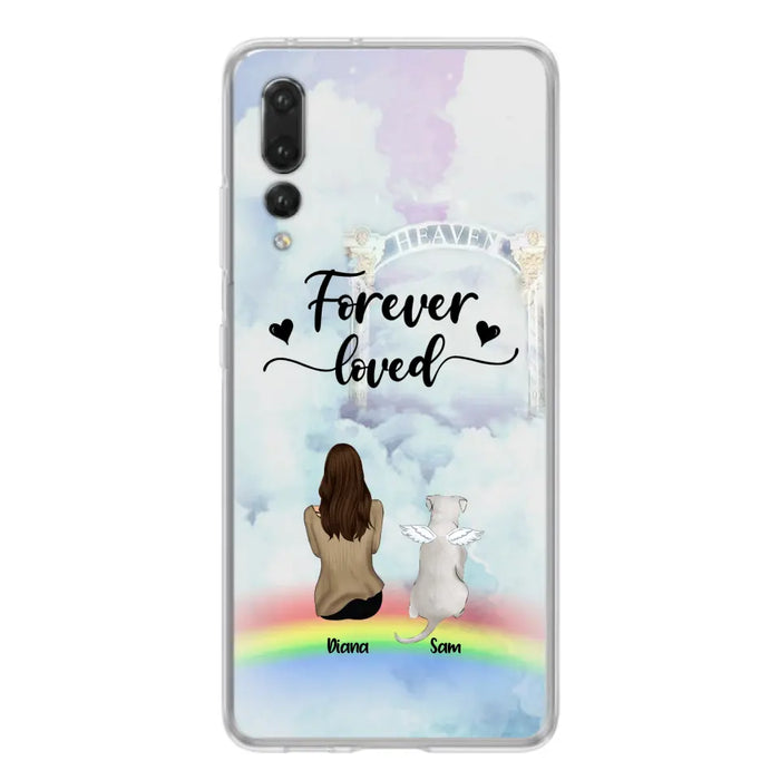 Custom Personalized Memorial Pets Phone Case - Man/Woman With Upto 4 Pets - Memorial Gift For Dog Lovers/Cat Lovers - Forever Loved - For Xiaomi, Oppo And Huawei Phone Case - AXSIO5