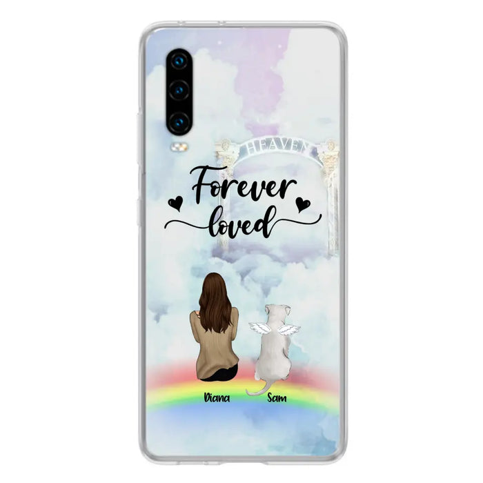 Custom Personalized Memorial Pets Phone Case - Man/Woman With Upto 4 Pets - Memorial Gift For Dog Lovers/Cat Lovers - Forever Loved - For Xiaomi, Oppo And Huawei Phone Case - AXSIO5