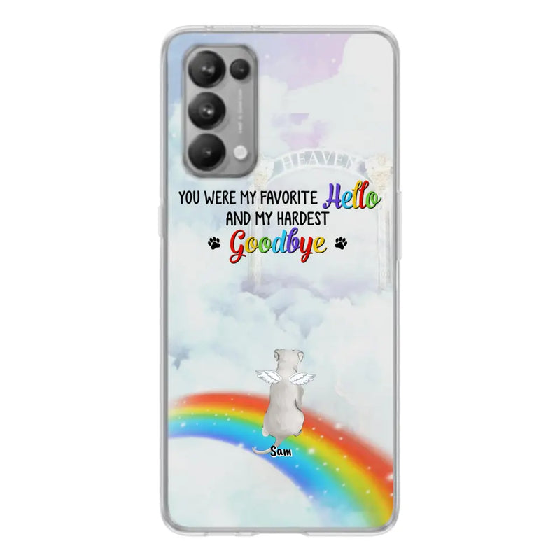 Personalized Memorial Pets At Rainbow Bridge Phone Case - Up to 5 Pets - Memorial Gift For Dog Lovers/Cat Lovers - You Were My Favorite Hello And My Hardest Goodbye - For Xiaomi, Oppo And Huawei Phone Case