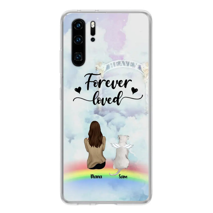 Custom Personalized Memorial Pets Phone Case - Man/Woman With Upto 4 Pets - Memorial Gift For Dog Lovers/Cat Lovers - Forever Loved - For Xiaomi, Oppo And Huawei Phone Case - AXSIO5