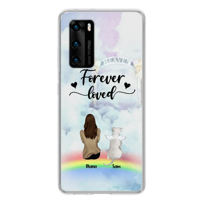 Custom Personalized Memorial Pets Phone Case - Man/Woman With Upto 4 Pets - Memorial Gift For Dog Lovers/Cat Lovers - Forever Loved - For Xiaomi, Oppo And Huawei Phone Case - AXSIO5