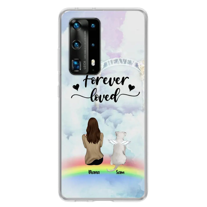 Custom Personalized Memorial Pets Phone Case - Man/Woman With Upto 4 Pets - Memorial Gift For Dog Lovers/Cat Lovers - Forever Loved - For Xiaomi, Oppo And Huawei Phone Case - AXSIO5