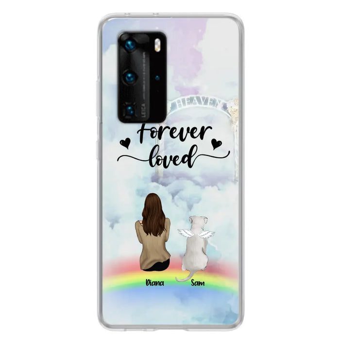 Custom Personalized Memorial Pets Phone Case - Man/Woman With Upto 4 Pets - Memorial Gift For Dog Lovers/Cat Lovers - Forever Loved - For Xiaomi, Oppo And Huawei Phone Case - AXSIO5