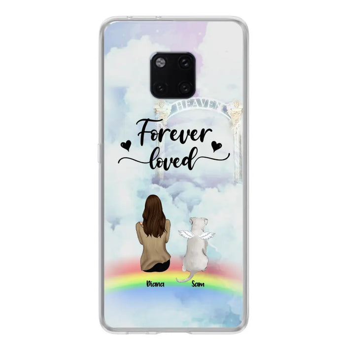 Custom Personalized Memorial Pets Phone Case - Man/Woman With Upto 4 Pets - Memorial Gift For Dog Lovers/Cat Lovers - Forever Loved - For Xiaomi, Oppo And Huawei Phone Case - AXSIO5