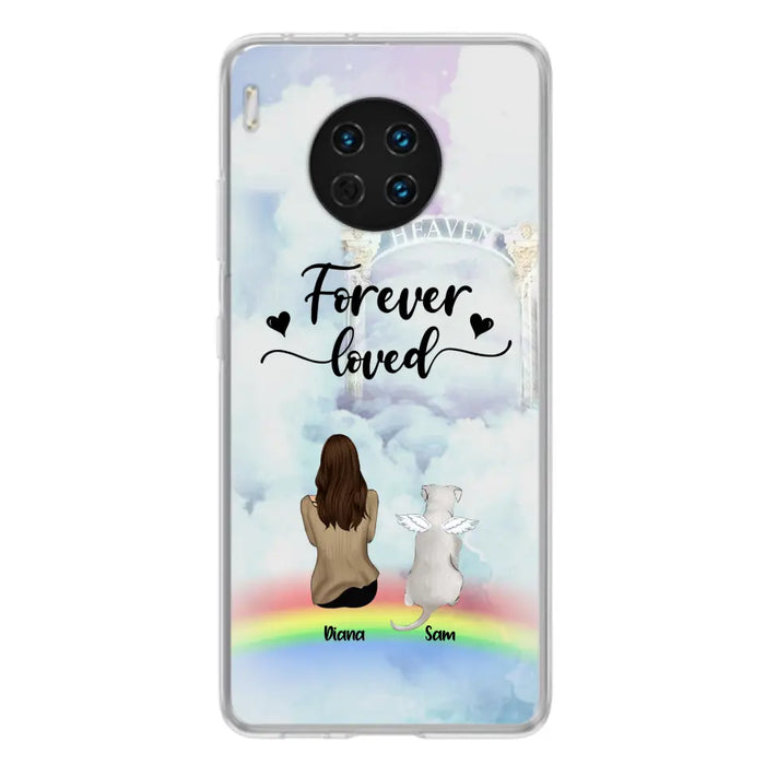 Custom Personalized Memorial Pets Phone Case - Man/Woman With Upto 4 Pets - Memorial Gift For Dog Lovers/Cat Lovers - Forever Loved - For Xiaomi, Oppo And Huawei Phone Case - AXSIO5