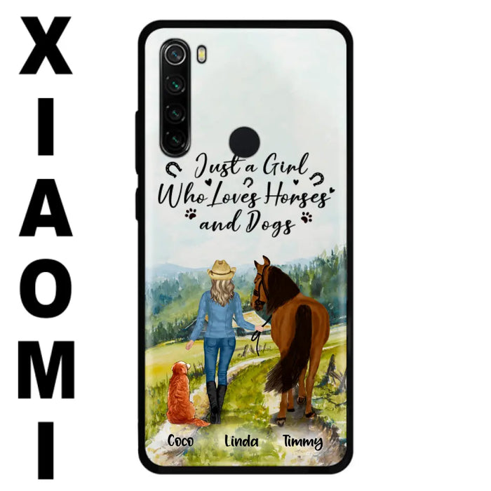 Custom Personalized Horse And Dog Phone Case - Man/ Woman/ Girl/ Boy With Upto 2 Horses And 4 Dogs - Gift For Horse/ Dog Lover - Case For Xiaomi, Oppo And Huawei