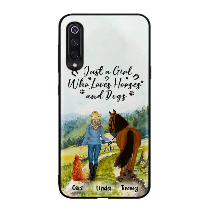 Custom Personalized Horse And Dog Phone Case - Man/ Woman/ Girl/ Boy With Upto 2 Horses And 4 Dogs - Gift For Horse/ Dog Lover - Case For Xiaomi, Oppo And Huawei