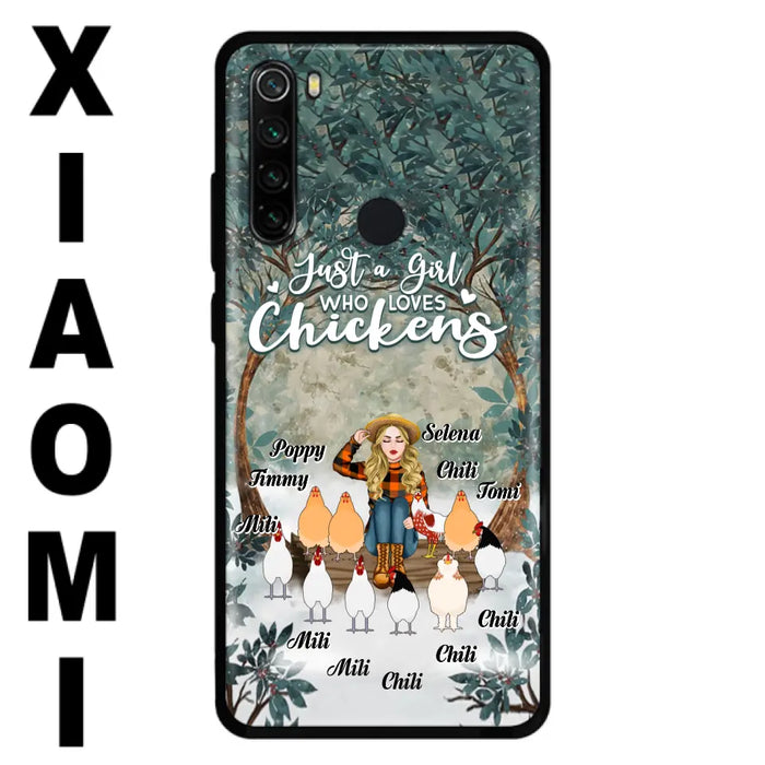 Custom Personalized Just A Girl Who Loves Chickens Phone Case - Girl With Upto 10 Chickens - Case For Xiaomi, Oppo And Huawei