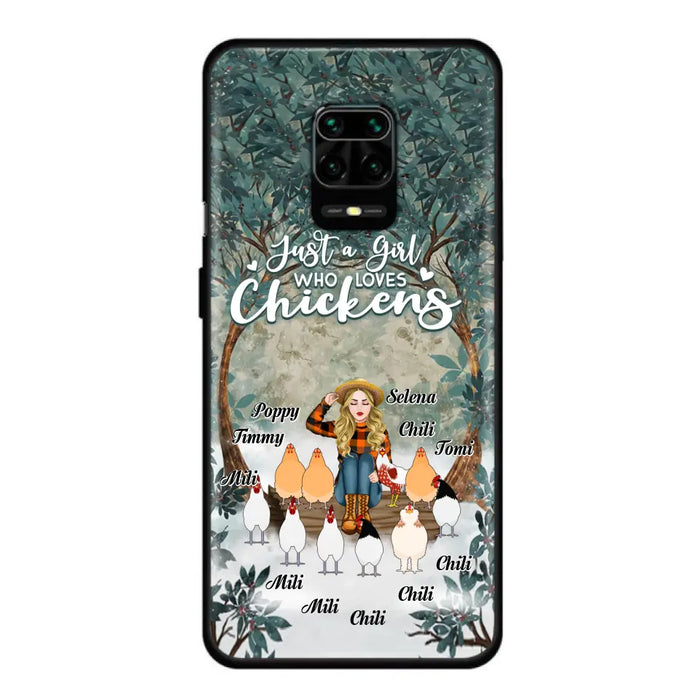 Custom Personalized Just A Girl Who Loves Chickens Phone Case - Girl With Upto 10 Chickens - Case For Xiaomi, Oppo And Huawei