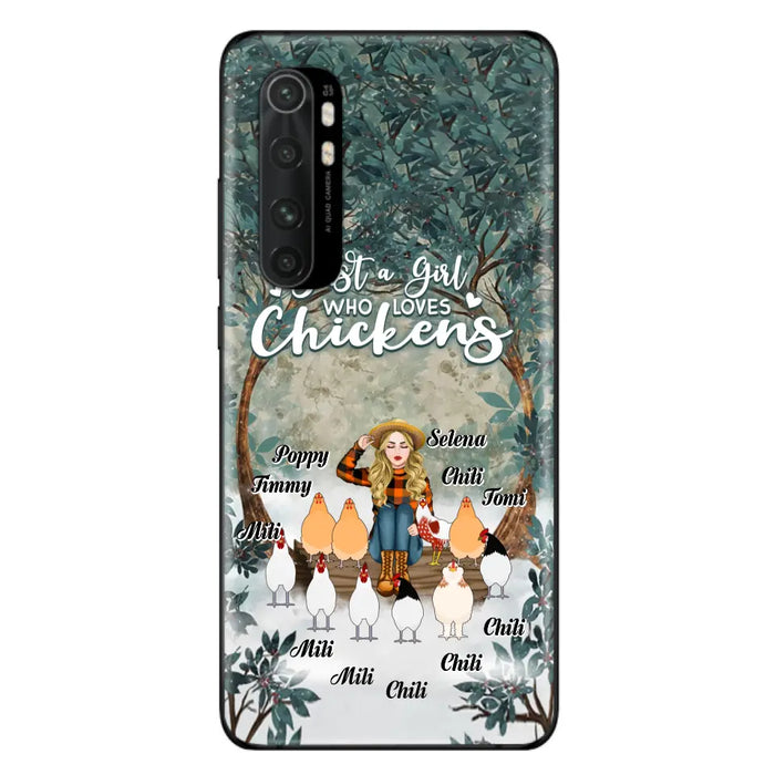 Custom Personalized Just A Girl Who Loves Chickens Phone Case - Girl With Upto 10 Chickens - Case For Xiaomi, Oppo And Huawei