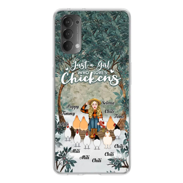 Custom Personalized Just A Girl Who Loves Chickens Phone Case - Girl With Upto 10 Chickens - Case For Xiaomi, Oppo And Huawei