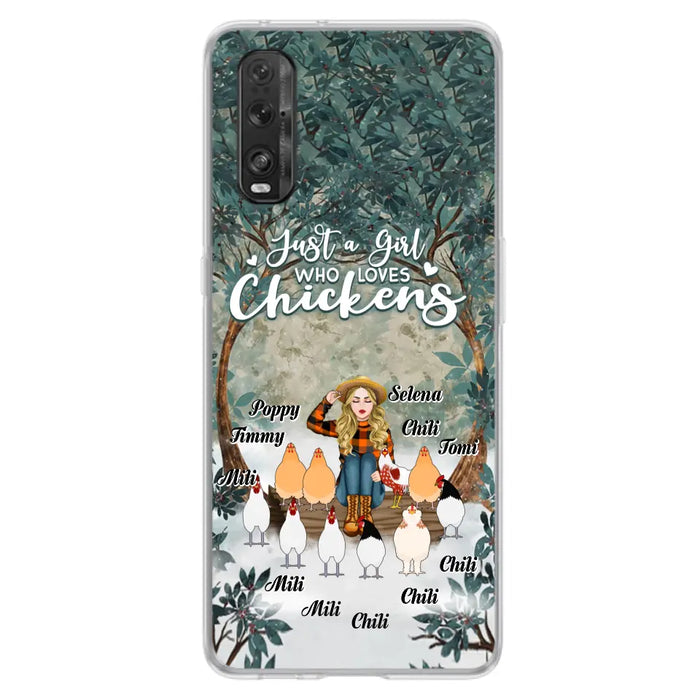 Custom Personalized Just A Girl Who Loves Chickens Phone Case - Girl With Upto 10 Chickens - Case For Xiaomi, Oppo And Huawei