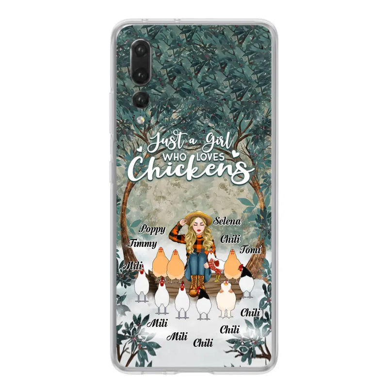 Personalized Just A Girl Who Loves Chickens Phone Case - Girl With Up to 10 Chickens - Case For Xiaomi, Oppo And Huawei