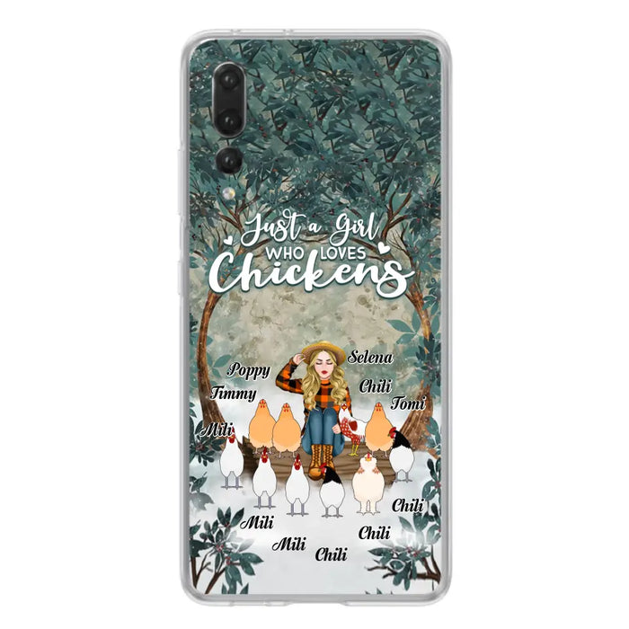 Custom Personalized Just A Girl Who Loves Chickens Phone Case - Girl With Upto 10 Chickens - Case For Xiaomi, Oppo And Huawei