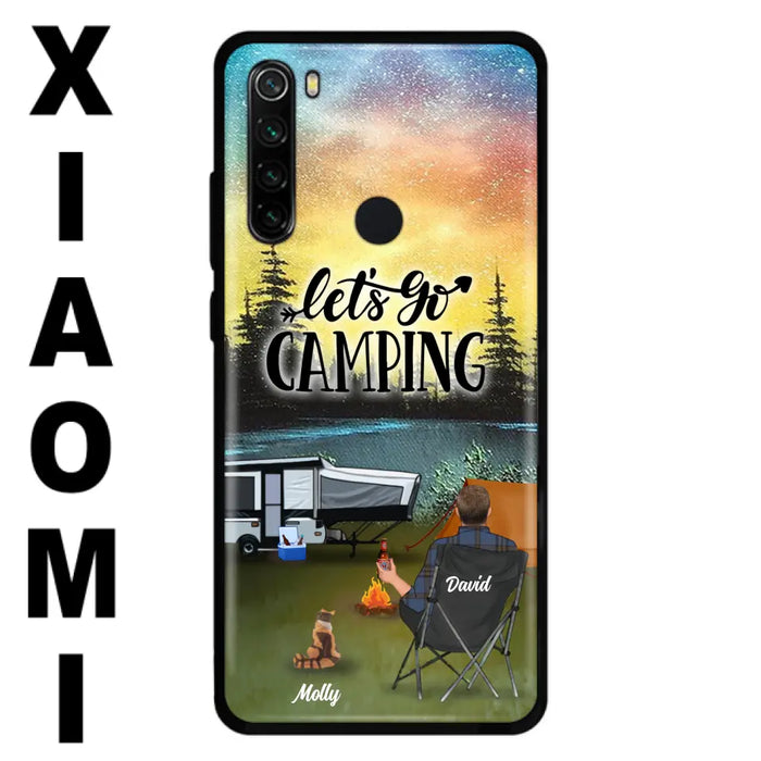 Custom Personalized Night Camping Phone Case - Solo/ Couple With Upto 6 Pets - Gift For Camping Lover - Let's Go Camping - Case For Xiaomi, Oppo And Huawei