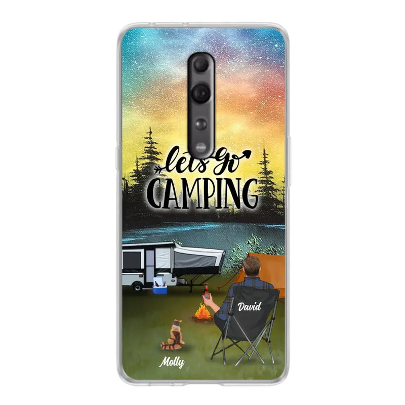 Personalized Night Camping Phone Case - Solo/Couple With Up to 6 Pets - Gift For Camping Lover - Let's Go Camping - Case For Xiaomi, Oppo And Huawei