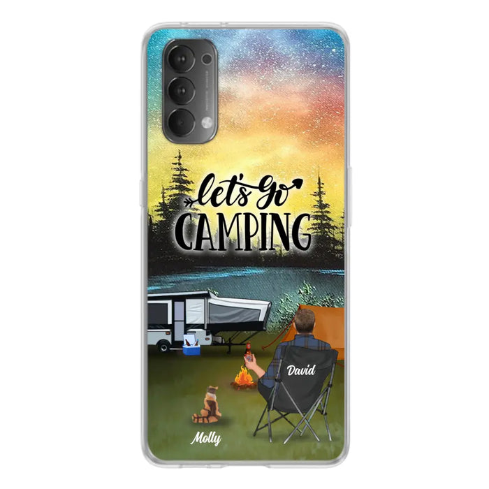 Custom Personalized Night Camping Phone Case - Solo/ Couple With Upto 6 Pets - Gift For Camping Lover - Let's Go Camping - Case For Xiaomi, Oppo And Huawei