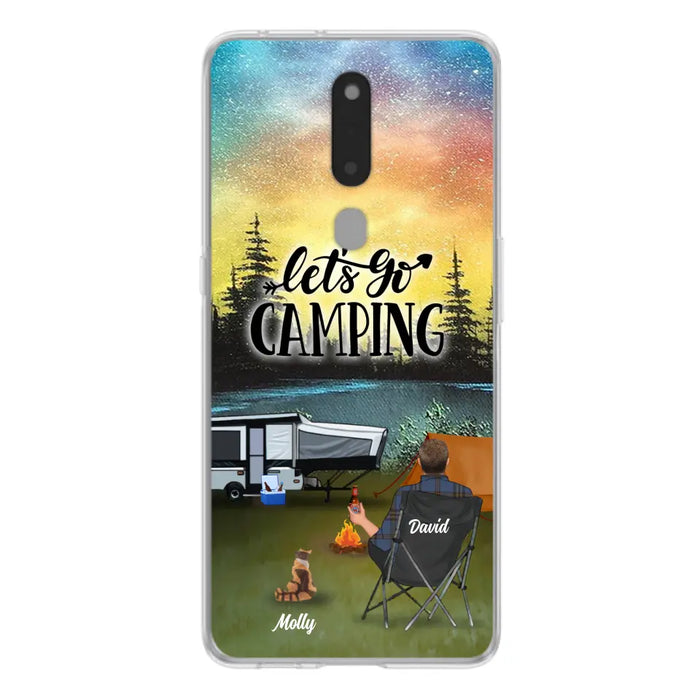 Custom Personalized Night Camping Phone Case - Solo/ Couple With Upto 6 Pets - Gift For Camping Lover - Let's Go Camping - Case For Xiaomi, Oppo And Huawei