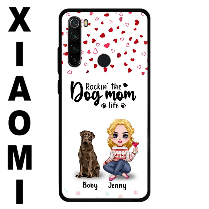 Custom Personalized Dog Mom Front Phone Case - Upto 5 Dogs - Gift Idea For Dog Lover - Rockin' The Dog Mom Life - Case For Xiaomi, Oppo And Huawei