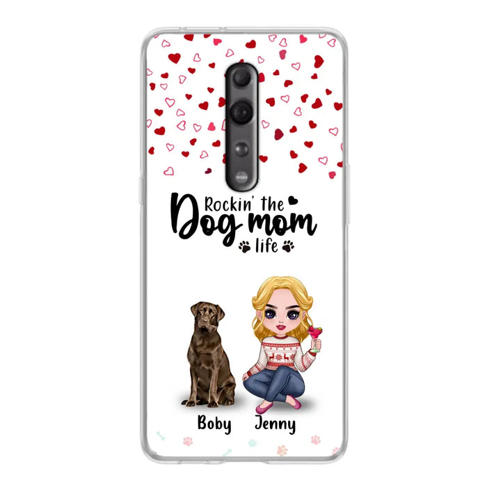 Custom Personalized Dog Mom Front Phone Case - Upto 5 Dogs - Gift Idea For Dog Lover - Rockin' The Dog Mom Life - Case For Xiaomi, Oppo And Huawei