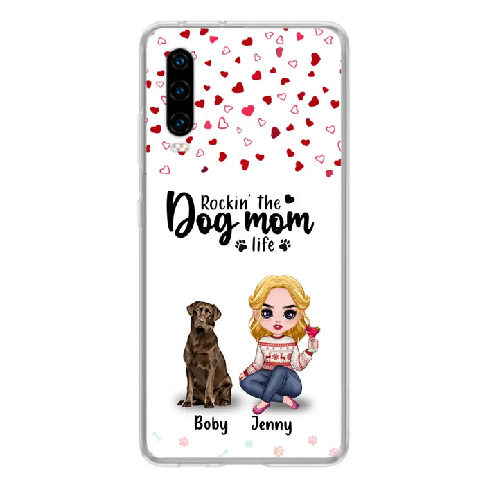 Custom Personalized Dog Mom Front Phone Case - Upto 5 Dogs - Gift Idea For Dog Lover - Rockin' The Dog Mom Life - Case For Xiaomi, Oppo And Huawei