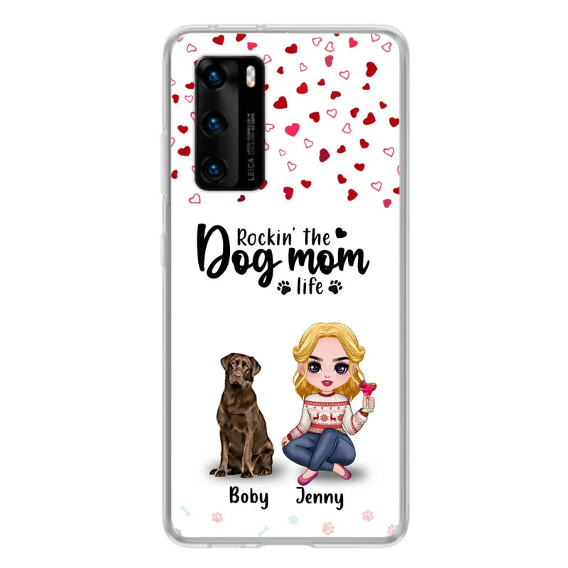 Personalized Dog Mom Front Phone Case - Up to 5 Dogs - Gift Idea For Dog Lover - Rockin' The Dog Mom Life - Case For Xiaomi, Oppo And Huawei