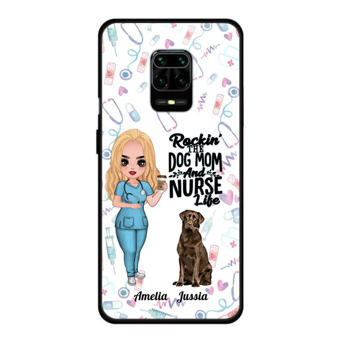 Custom Personalized Nurse Dog Mom Phone Case - Upto 5 Dogs - Gift Idea For Dog Lover - Rockin' The Dog Mom And Nurse Life - Case For Xiaomi, Oppo And Huawei