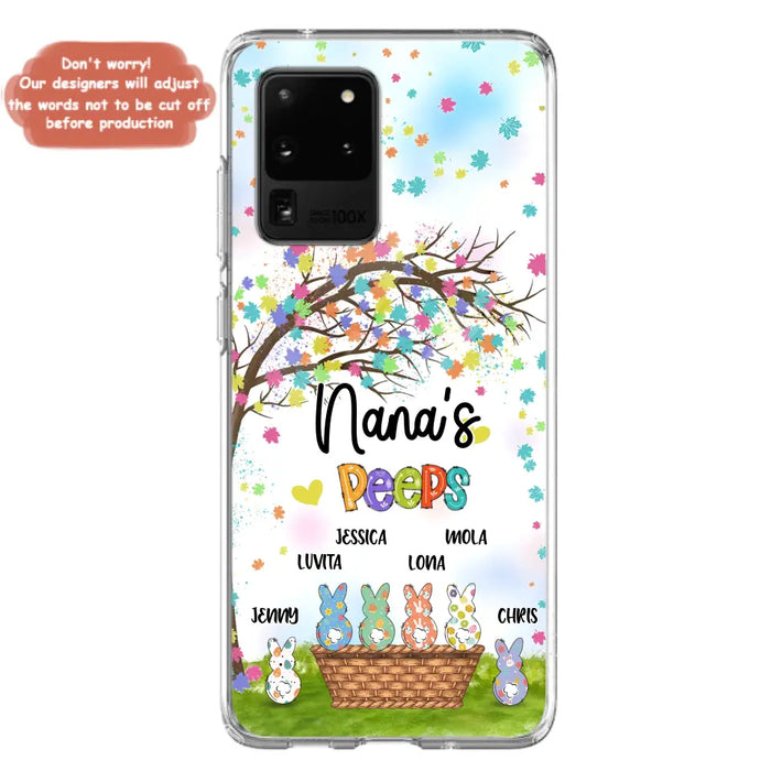 Custom Personalized Nana's Peeps Phone Case- Gift Idea For Easter Day - Upto 6 Bunnies - Nana's Peeps - Cases For iPhone & Samsung