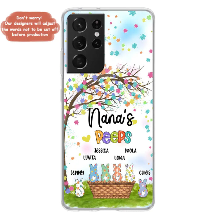 Custom Personalized Nana's Peeps Phone Case- Gift Idea For Easter Day - Upto 6 Bunnies - Nana's Peeps - Cases For iPhone & Samsung