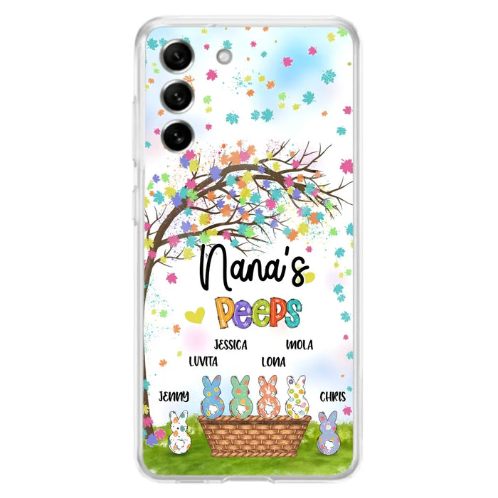 Custom Personalized Nana's Peeps Phone Case- Gift Idea For Easter Day - Upto 6 Bunnies - Nana's Peeps - Cases For iPhone & Samsung