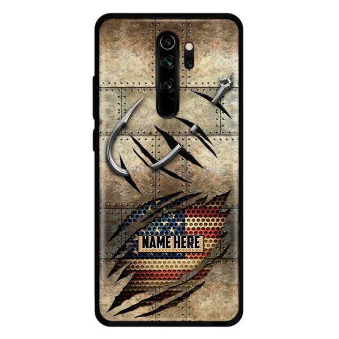 Custom Personalized Fishing America Flag Phone Case - Gift Idea For Fishing Lover - Case For Xiaomi. Oppo And Huawei