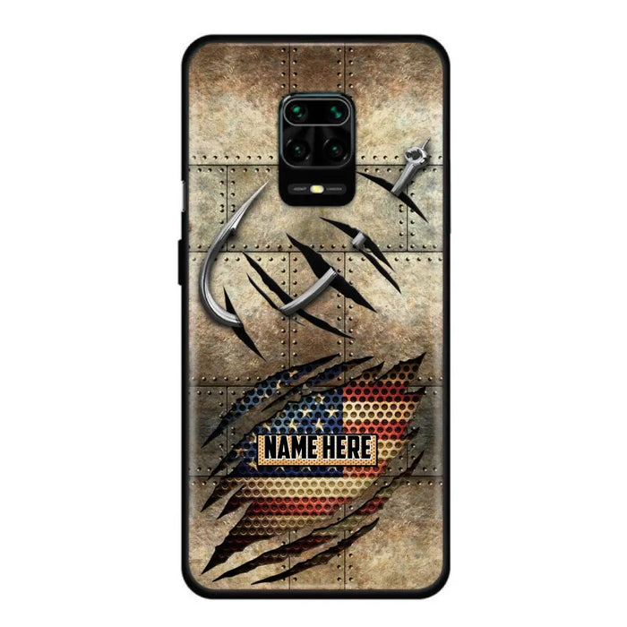 Custom Personalized Fishing America Flag Phone Case - Gift Idea For Fishing Lover - Case For Xiaomi. Oppo And Huawei