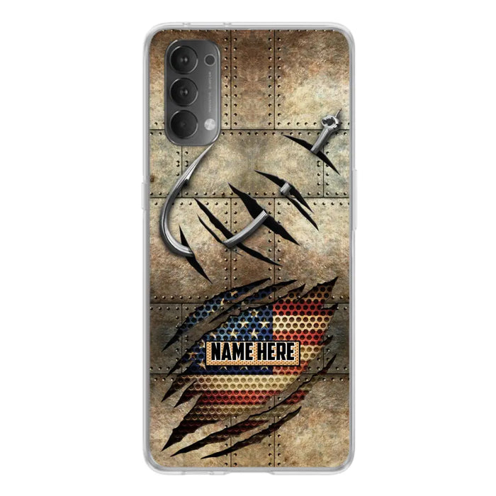 Custom Personalized Fishing America Flag Phone Case - Gift Idea For Fishing Lover - Case For Xiaomi. Oppo And Huawei