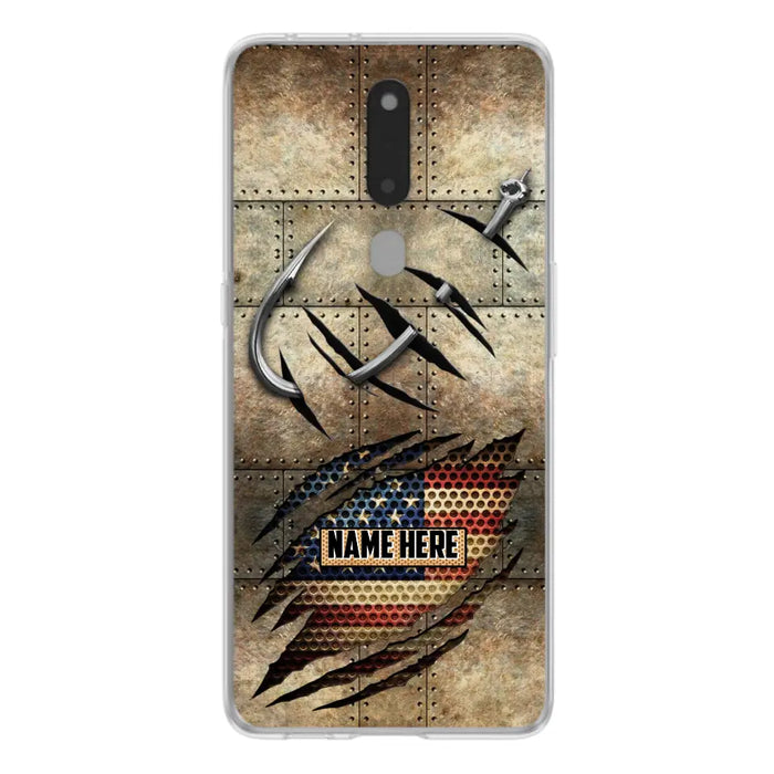 Custom Personalized Fishing America Flag Phone Case - Gift Idea For Fishing Lover - Case For Xiaomi. Oppo And Huawei