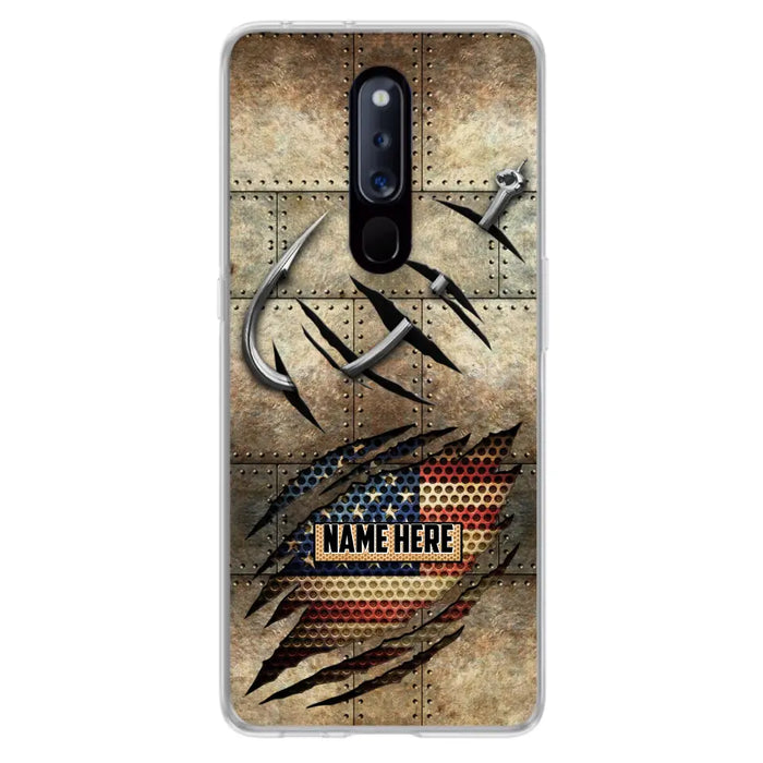 Custom Personalized Fishing America Flag Phone Case - Gift Idea For Fishing Lover - Case For Xiaomi. Oppo And Huawei