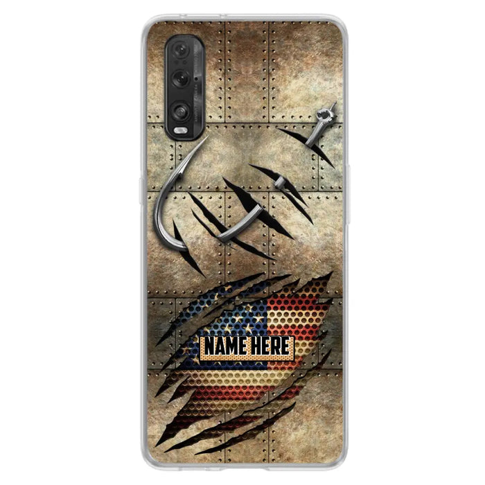 Custom Personalized Fishing America Flag Phone Case - Gift Idea For Fishing Lover - Case For Xiaomi. Oppo And Huawei