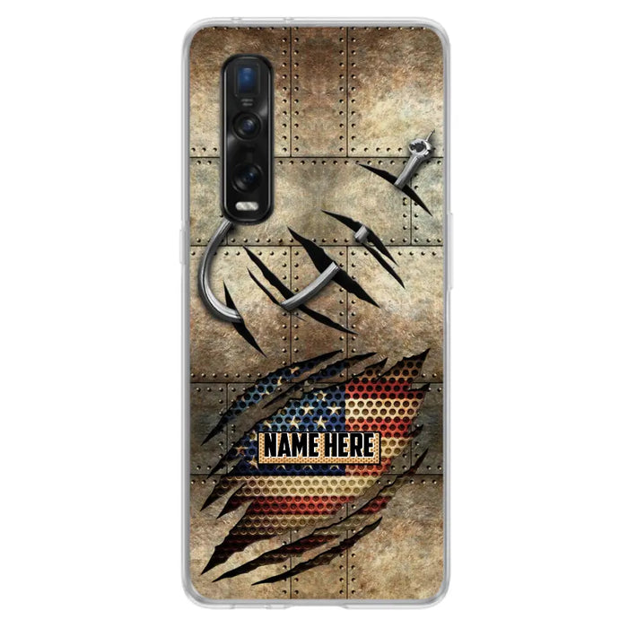 Custom Personalized Fishing America Flag Phone Case - Gift Idea For Fishing Lover - Case For Xiaomi. Oppo And Huawei