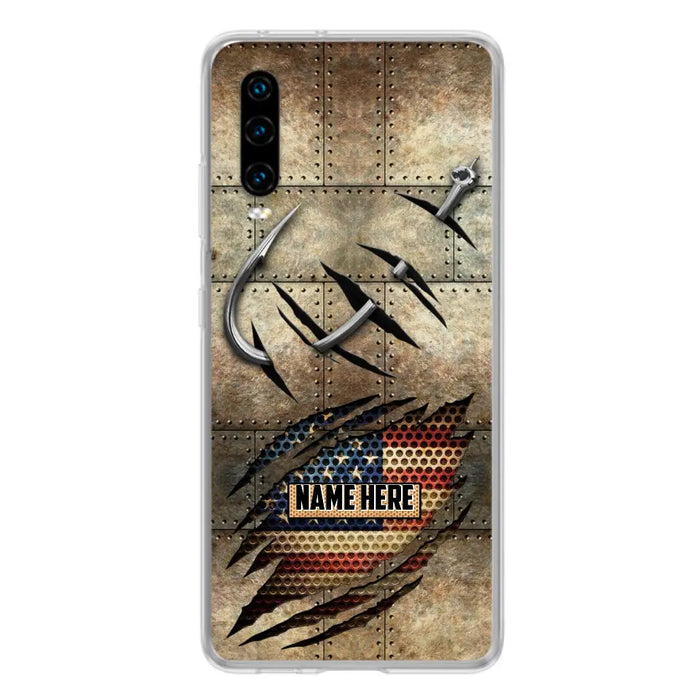 Custom Personalized Fishing America Flag Phone Case - Gift Idea For Fishing Lover - Case For Xiaomi. Oppo And Huawei