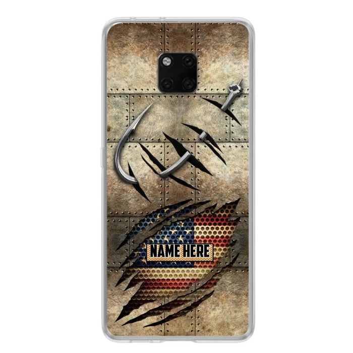 Custom Personalized Fishing America Flag Phone Case - Gift Idea For Fishing Lover - Case For Xiaomi. Oppo And Huawei