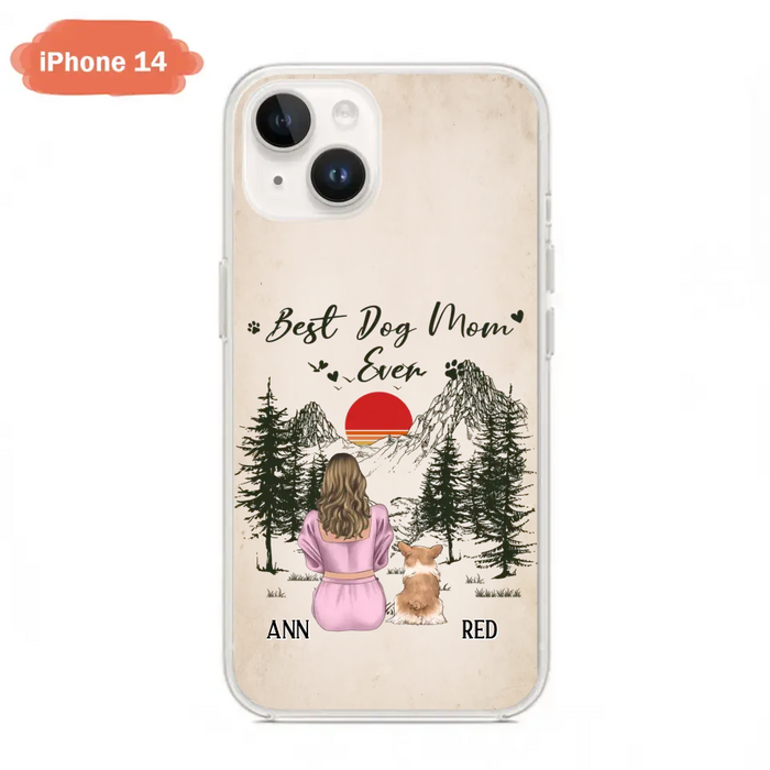 Custom Personalized Dog Mom Phone Case - Upto 4 Dogs - Mother's Day Gift Idea Dog Lovers - Best Dog Mom Ever - Case For iPhone/Samsung