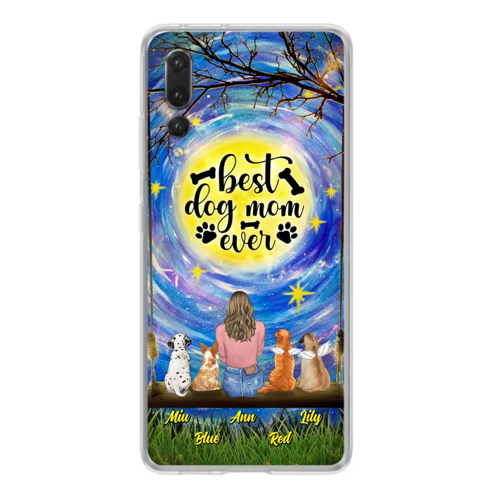 Custom Personalized Dog Mom Phone Case - Upto 4 Dogs - Gift Idea For Dog Lovers - I Love You To the Moon And Back - Case For Xiaomi/Huawei/Oppo