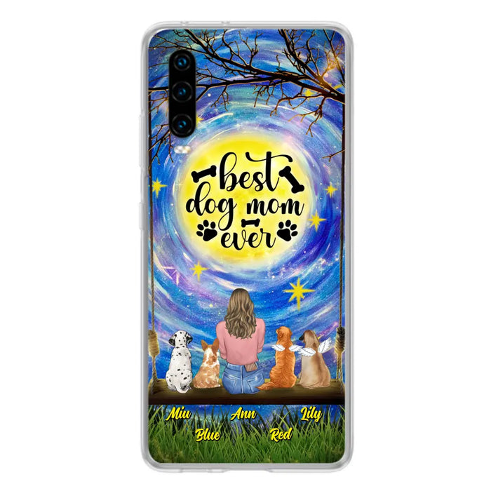 Custom Personalized Dog Mom Phone Case - Upto 4 Dogs - Gift Idea For Dog Lovers - I Love You To the Moon And Back - Case For Xiaomi/Huawei/Oppo