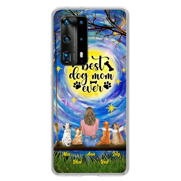 Custom Personalized Dog Mom Phone Case - Upto 4 Dogs - Gift Idea For Dog Lovers - I Love You To the Moon And Back - Case For Xiaomi/Huawei/Oppo